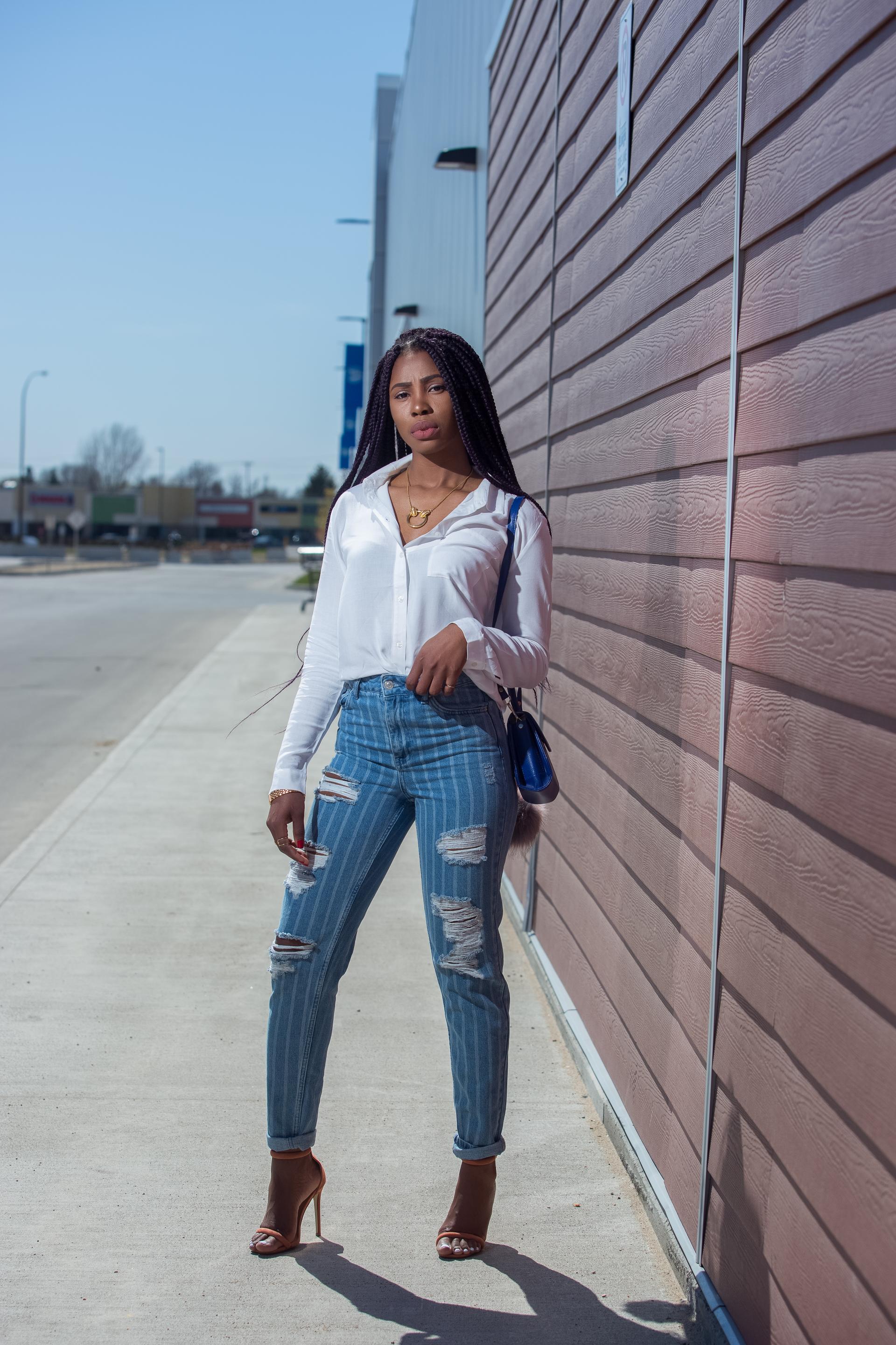 The white button down