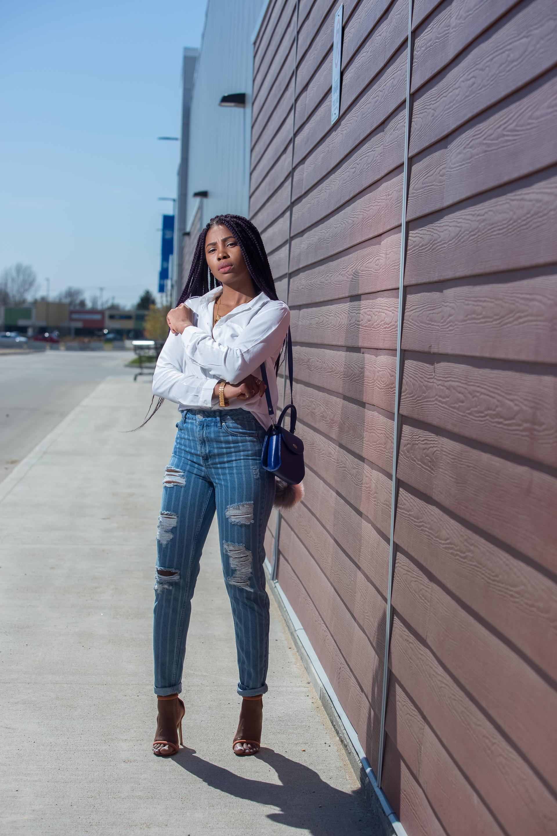 The white button down