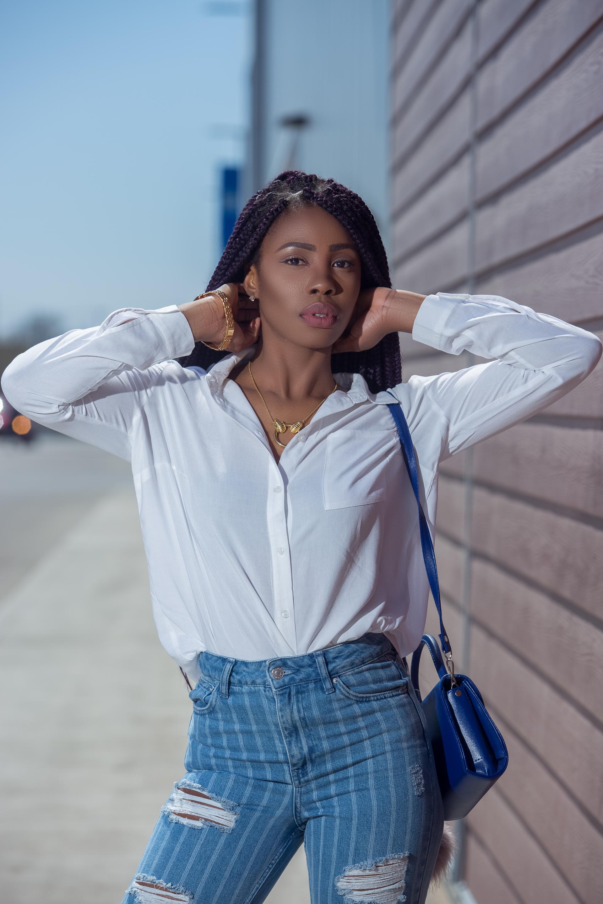 The white button down